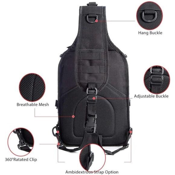 Tactical Sling Bag Pack Military Rover Shoulder Sling Backpack - Picture 4 of 7